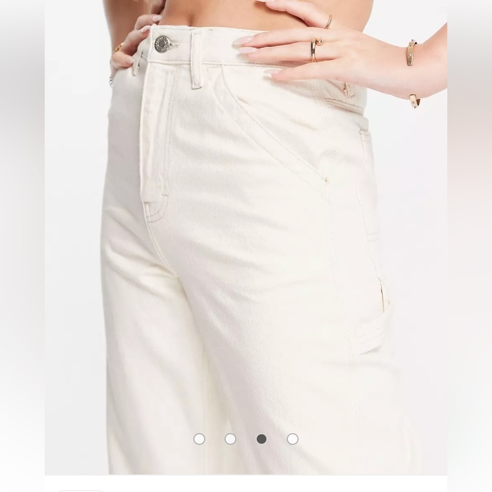 TopShop Off white Carpenter Pants size 32X32 - Picture 11 of 12